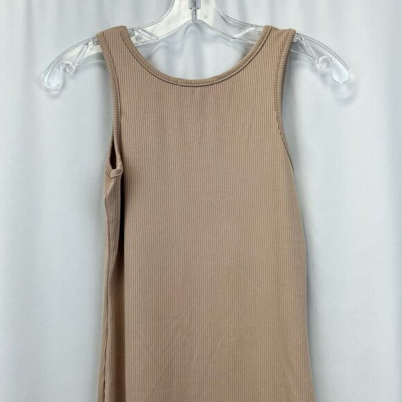Jess Lea Womens Cara Bodycon Dress Brown Latte Ribbed Scoop Neck Sleeveless S - Picture 3 of 11